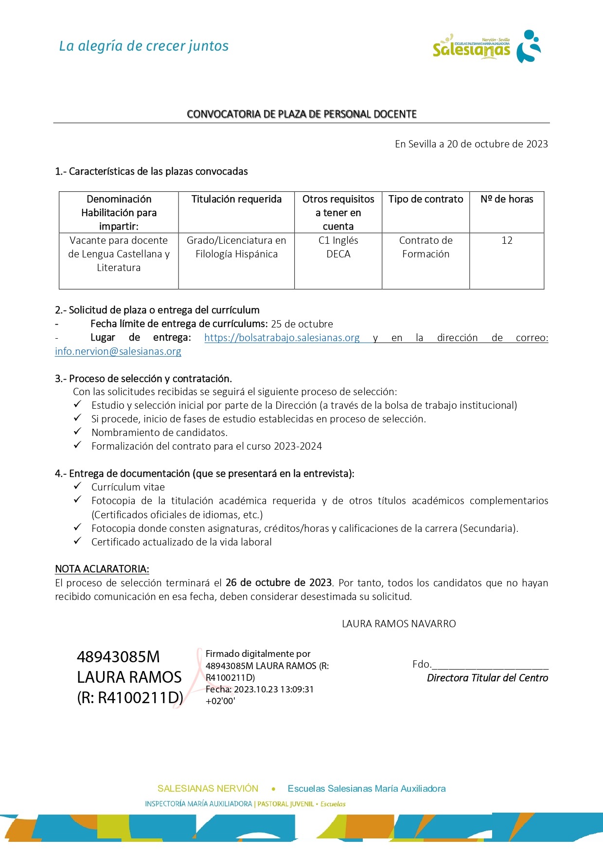 Vacante Docente Lengua Vacante Docente Lengua