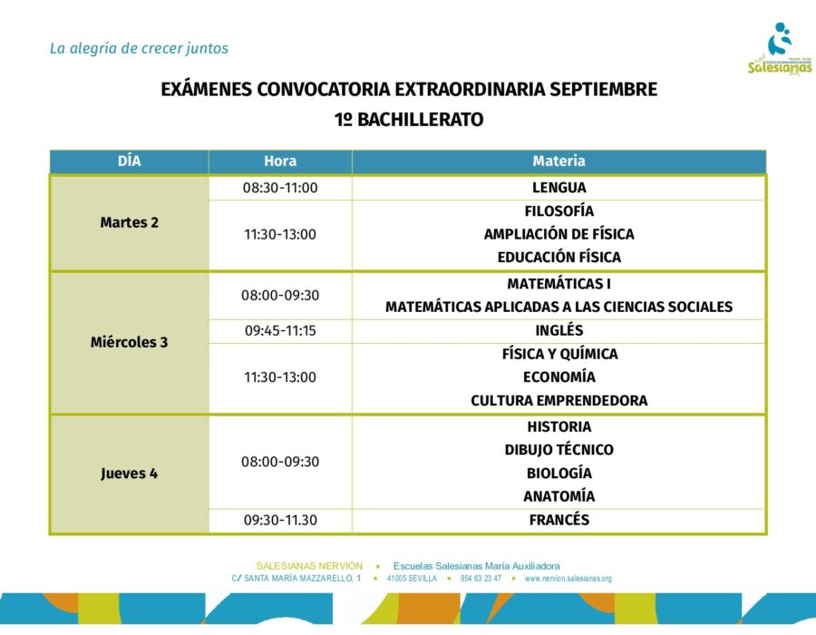 Exámenes Septiembre 2025